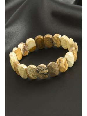 Fantastik Store Oval Kesim Jasper Doğaltaşlı Bileklik