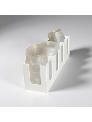 Tivivor Karton Plastik Bardak Kapak Standı Tüm Boylara Uygun 4 Bölmeli Take Away Bardak ve Kapak Düzenleyici