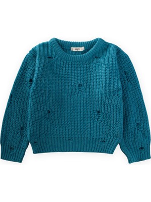 Cigit Selanik Triko Kazak 2-8 Yaş Petrol