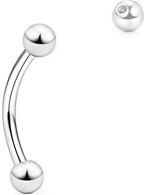 F136 Titanyum Barbell Kaş Piercing - Top Model Kaş Piercing