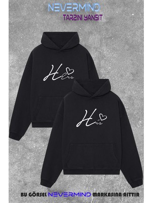 Nevermind Unisex Oversize Hoodie – Çift Kombini His & Hers 2'li Sweatshirt