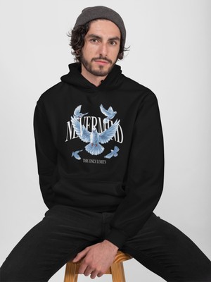 Nevermind Bird Tasarımlı Oversize Unisex Kapüşonlu Sweatshirt