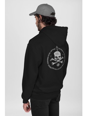 Nevermind Kuru Kafa Baskılı , , Tam Pamuk Kışlık Kapüşonlu Sweatshirt