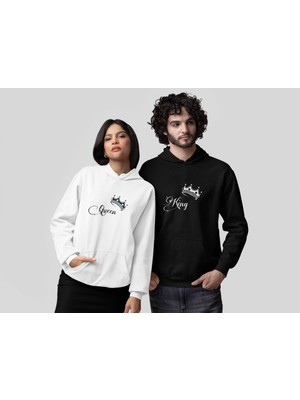 Nevermind Sevgili Kombini King Queen Sweatshirt – Çift Kapüşonlu Hoodie