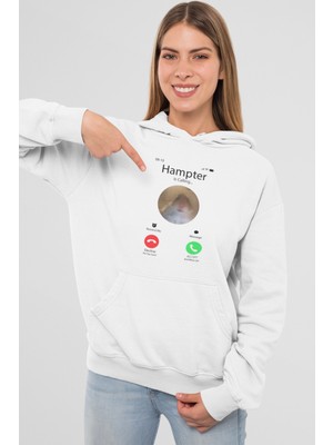 Nevermind Hampter Is Calling Siyah Unisex Kapüşonlu Sweatshirt