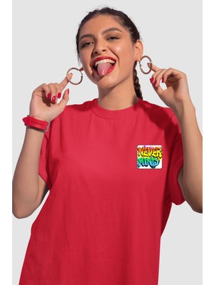 Nevermind Unisex Renkli Graffiti Baskılı Oversize Beyaz T-Shirt
