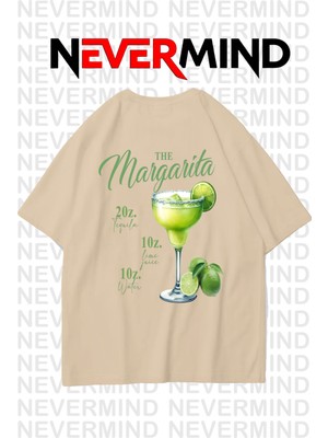 Nevermind The Margarita Baskılı Oversize Tişört - %100 Pamuk Unisex