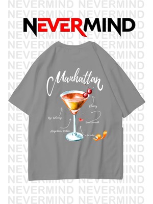NEVERMIND Unisex Manhattan Kokteyl Oversize Tişört