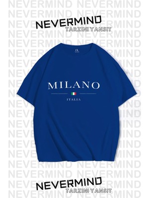 Nevermind Baskılı Oversize Unisex Tişört %100 Pamuk