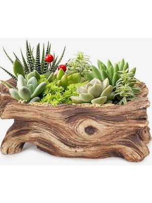 Morlalem Ayaklı Kütük Saksı Silikon Kalıp K-662 Polyester Beton Taş Tozu Alçı Kalıbı