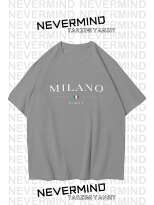 NEVERMIND Unisex Baskılı Oversize %100 Pamuk T-shirt