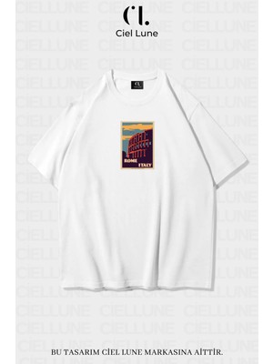 Nevermind Unisex Kadın Erkek Rome Italy  Baskılı Özel Tasarım Oversize T-Shirt