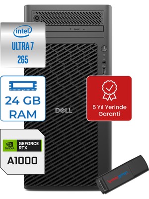 Dell Pro Max Tower T2 Ultra 7 265 24GB Ddr5 512GB SSD 8GB/A1000 Windows 11 Pro Masaüstü Iş Istasyonu FCT22502A1000P05 + Zettausb