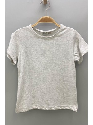 Woorage Unisex Çocuk Basic Kısa Kol T-Shirt 5203 Gri Melanj