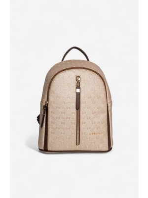 Silver & Polo SP901 Kadın Sırt Çantası Logolu Nut-Kahve