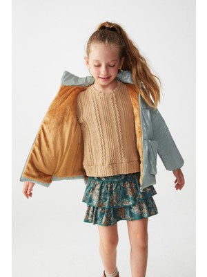 Nk Kids Kız Çocuk Saç Örgülü Triko Kazak 35507 Bej