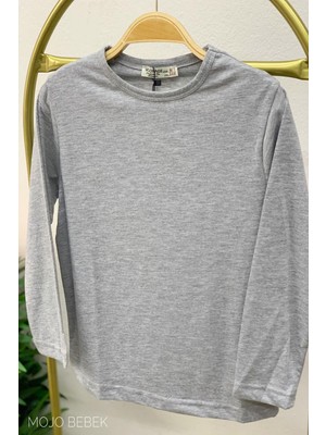 Woorage Erkek Çocuk Basic Uzun Kol T-Shirt 5068 Gri