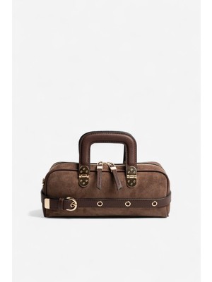 Silver & Polo SP1258 Kadın El Çantası Süet Kahve