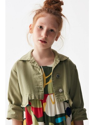 Nk Kids Kız Çocuk Crop Mevsimlik Ceket 36704 Haki