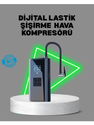 Teknodayım 80W Kablosuz Dijital Ekranlı Taşınabilir Lastik Şişirme Pompası