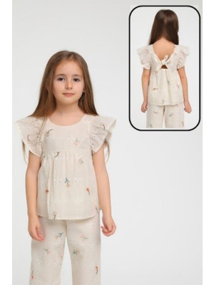 Escabel Kız Çocuk 1-5 Yaş Fistolu Bluz 35730 Bej
