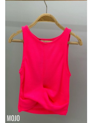 Cuties Kız Çocuk Bel Detaylı Askılı Crop 3264 Neon Pembe