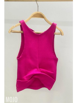 Cuties Kız Çocuk Bel Detaylı Askılı Crop 3264 Fuşya