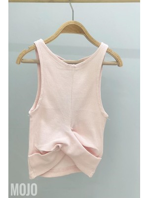 Cuties Kız Çocuk Bel Detaylı Askılı Crop 3264 Pudra
