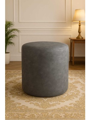 Soho Kumaş Yuvarlak Puf 40×40×45 cm – Dekoratif Oturma Makyaj Pufu Kare Bench