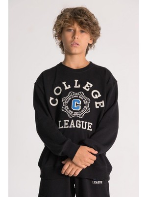 Mojo Bebek Mojo Erkek Çocuk 9-14 Yaş Baskılı Sweatshirt 4059 Siyah