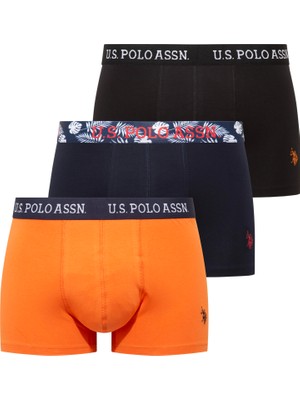 U.s. Polo Assn. 80651 Lacivert - Siyah - Turuncu 3 Lü Boxer
