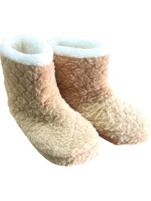 Ahmet Çağlar Auris B2025001 Kadın Peluş Kışlık Günlük Ev Botu Kum