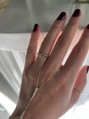 Taşlı Ikili Gümüş Kombin Yüzük