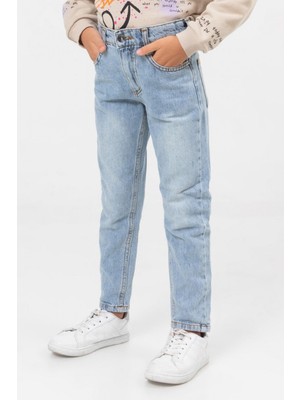 Dmb Mojo Kız Çocuk 4-9 Yaş Mom Fit Jean 0188 Kot Mavi