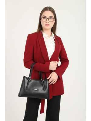 Silver & Polo Silver Polo Siyah - Siyah Düz Kadın El Çantası SP1252