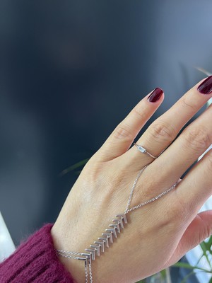 Baget Taşlı Gümüş Yüzük