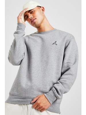 Nike Jordan Essentials Men's Fleece Crew Erkek Sweatshirt Gri