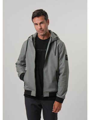 Pique Sılva Erkek Mont Kapüşonlu Softshell Ribanalı Mont
