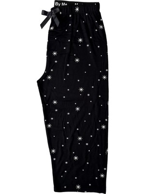 Made By Me Siyah Pijama Alt Kapri Kadın Siyah Yıldızlı