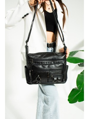 Baginn Y.s.deri Kadın Postacı Çanta Çok Cepli 30*20 cm Vegan Deri Bayan Çapraz Askılı Omuz Çantası