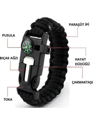 MCM Group Survıval Kamp Bileklik  Düdük Çok Amaçlı