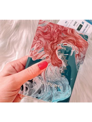 Nurdic Tüm Ülke Pasaportları ile Uyumlu Şeffaf Pvc Baskılı Cepli Pasaport Kılıfı Kabı - Havalı