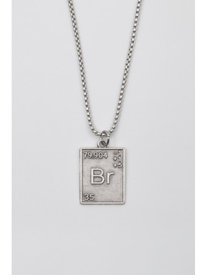 IDR Breaking Bad Br Element Kolye - Örme İthal Zincirli Unisex Gümüş Kaplama - 60 cm