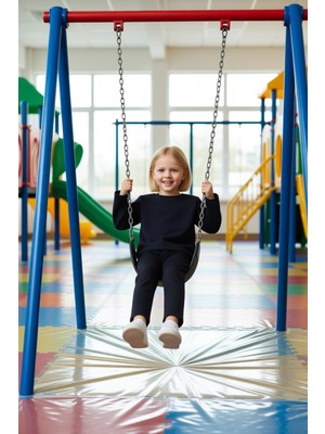 FRM Kız Çocuk Regular Fit Uzun Kollu Üst ve Ribana Bel Detaylı Tayt Takımı Kaliteli Şık Rahat