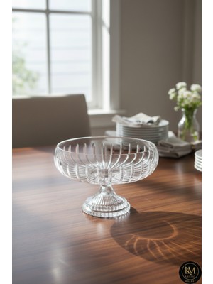 Kristal Market 28 cm Kesme Ayaklı Kristal Kase Vertical