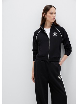 Mavi Biye Detaylı Fermuarlı Siyah Sweatshirt 1S10365-900