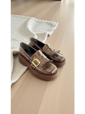 Eforia 25133 Kahve Rugan Tam Ortopedik Casual Günlük Kadın Ayakkabı