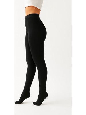 Kadın Desenli Külotlu Çorap Siyah