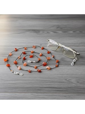 Taş Sandığı Akik Taşlı Gözlük Askısı – Doğal Taş Gözlük Ipi