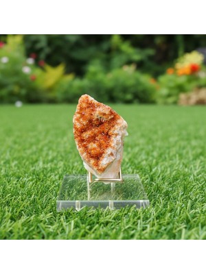 Taş Sandığı Sitrin Taşı Ham Parça – Plexi Stand Dahil